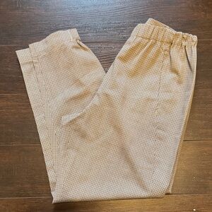 Babaton Tan Checkered Joggers